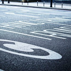 road markings on main road