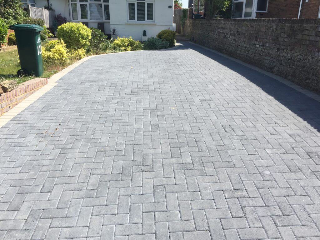 new grey driveway