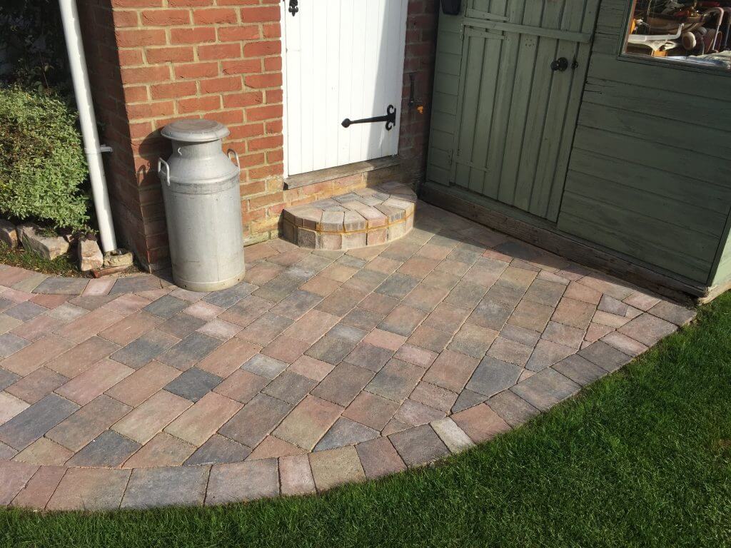 small patio section by backdoor